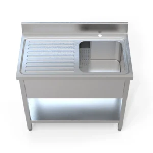 1200mm Wide Stainless Steel Single Bowl Sink Left Hand Drainer – 1200-600LHD