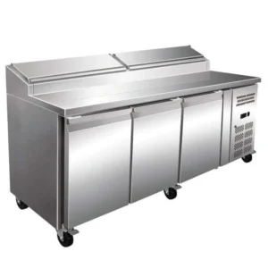 3 Door Stainless Steel Pizza Prep Counter – PREP-580L-3DCH