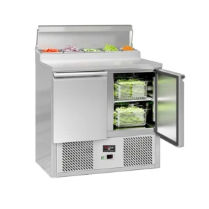 2 Door Stainless Steel Pizza Prep Counter – PREP-257L-2DCH
