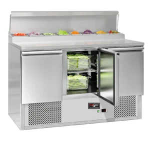 3 Door Stainless Steel Pizza Prep Counter – PREP-368L-3DCH