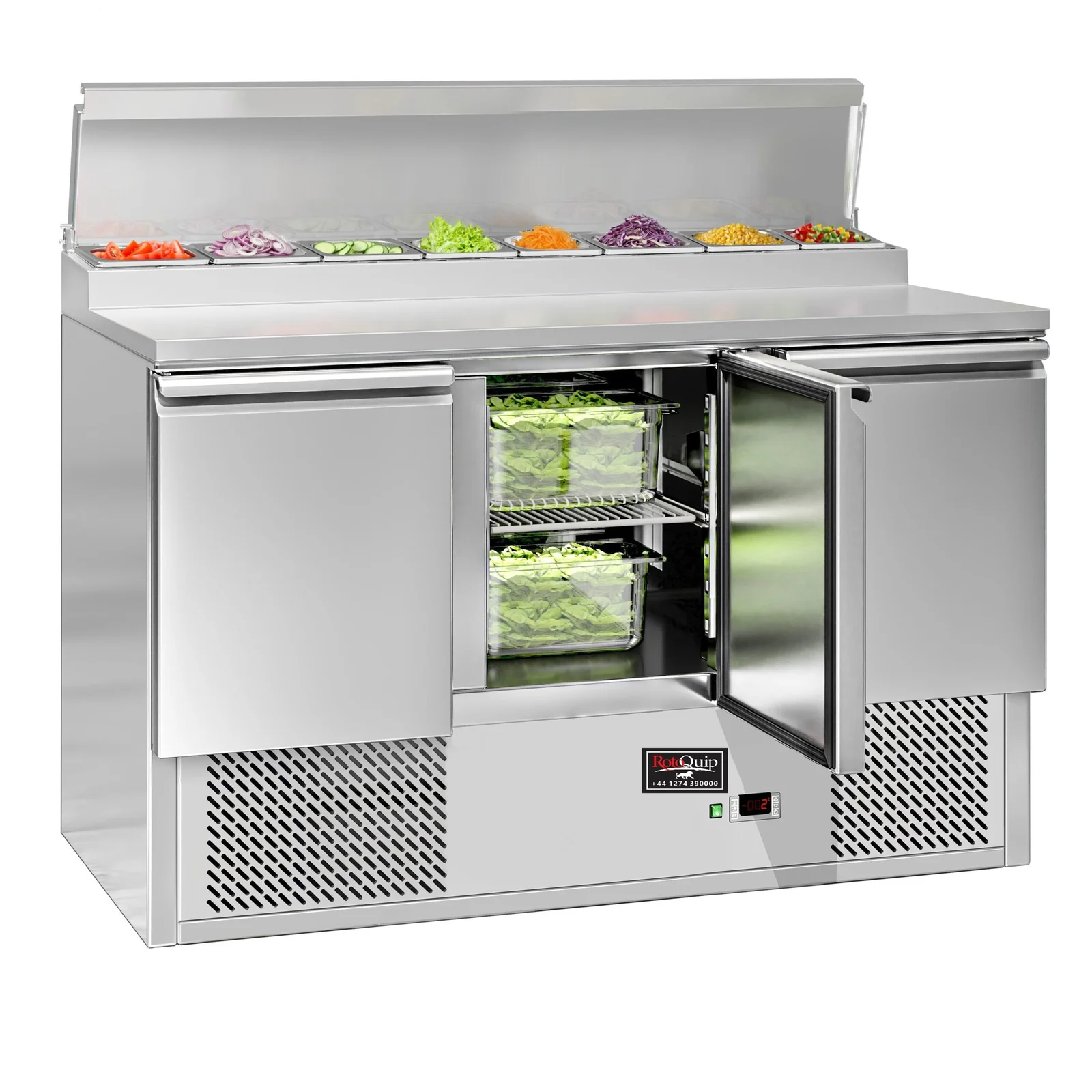 3 Door Stainless Steel Pizza Prep Counter – PREP-368L-3DCH