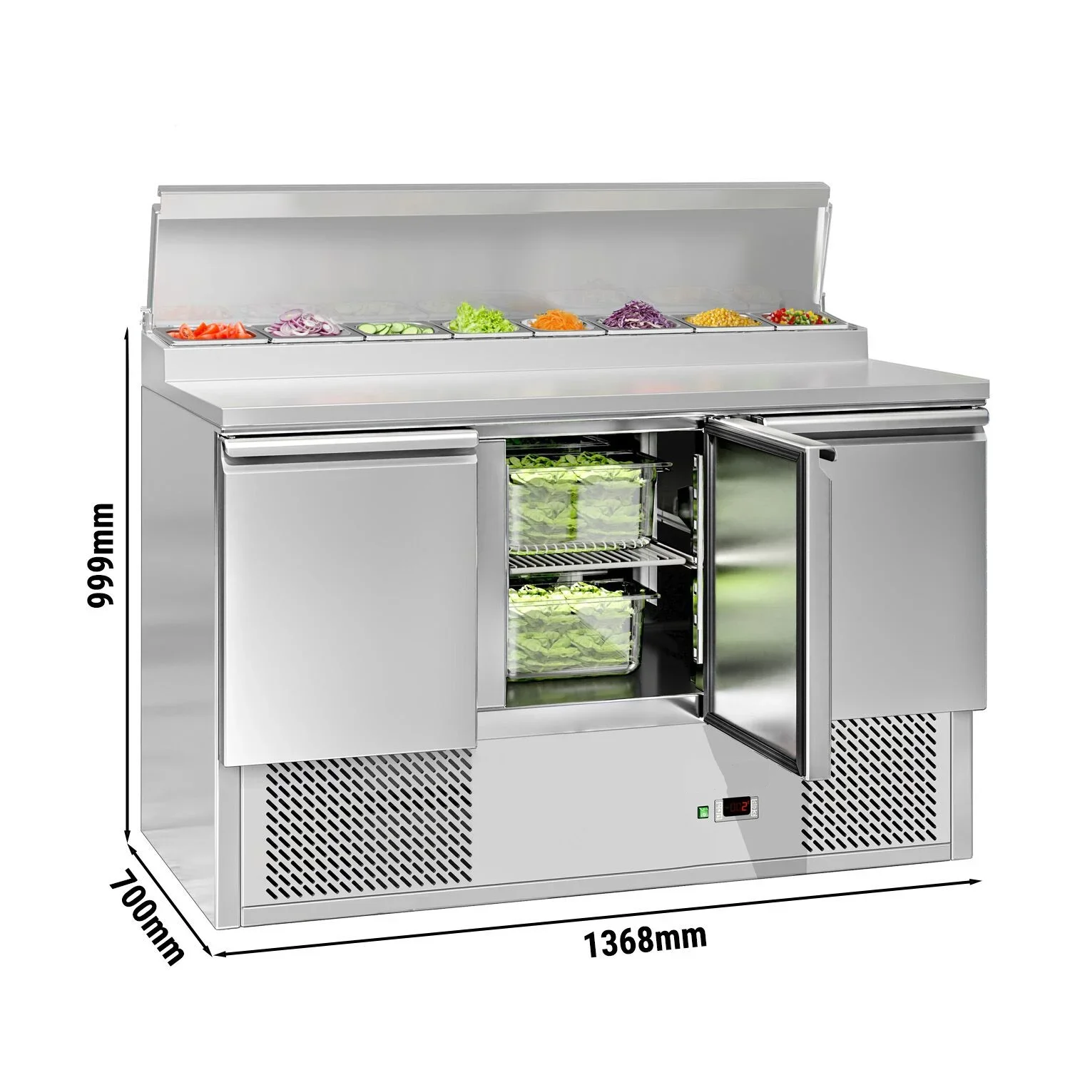 3 Door Stainless Steel Pizza Prep Counter – PREP-368L-3DCH - Image 13