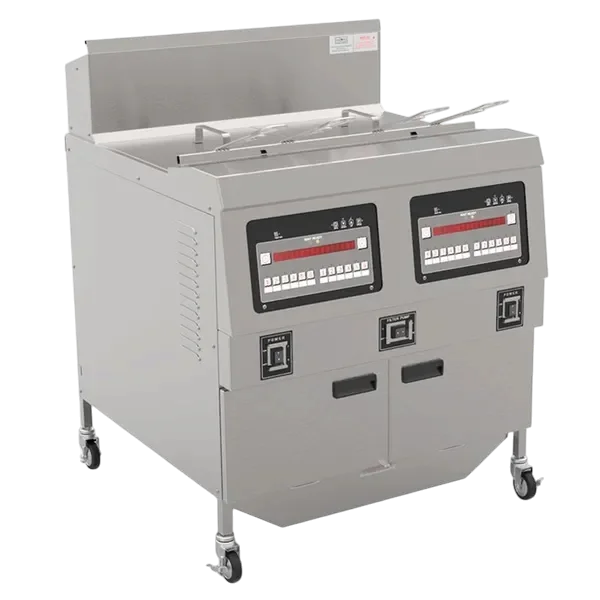 ROFG-24F – Twin Tank Four Basket Auto-Filtration Gas Fryer With Computer