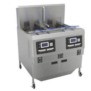 ROFG-24LF – Twin Tank Four Basket Auto-Filtration + Auto-Lift Gas Fryer With Computer