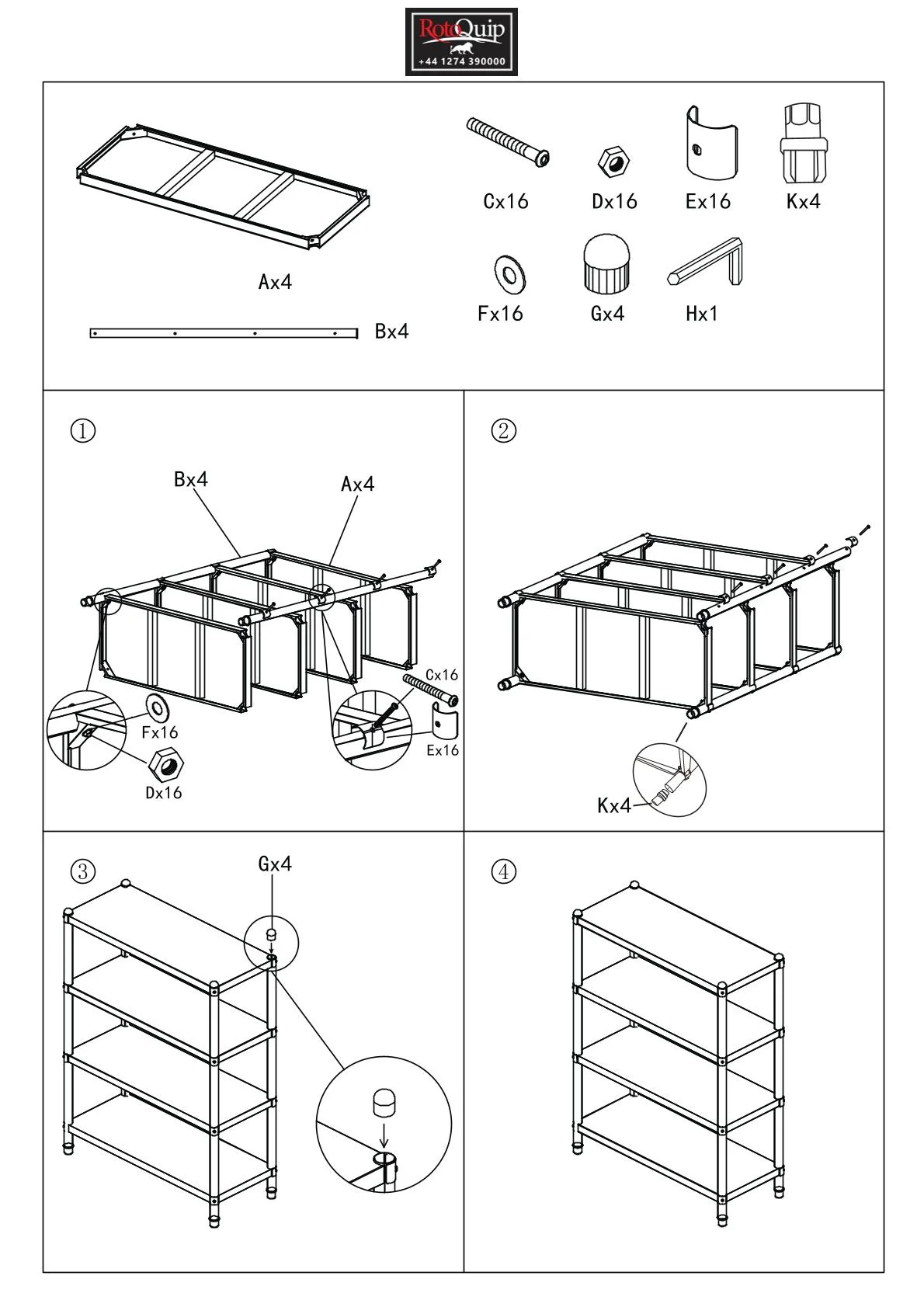 Stainless Steel 4 Tier Storage Shelving 1500mm Wide – SS-1548 - Image 3