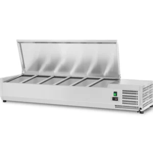 1500mm SS Lid Refrigerated Servery Prep Top 6 x GN1/3 Depth 380mm – VRX-1500/380-SS