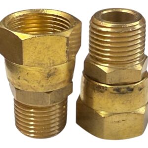 (CS) 2 X PITCO 60127601 BRASS MALE / FEMALE SWIVEL NUT FITTING GAS VALVE CONNECTION