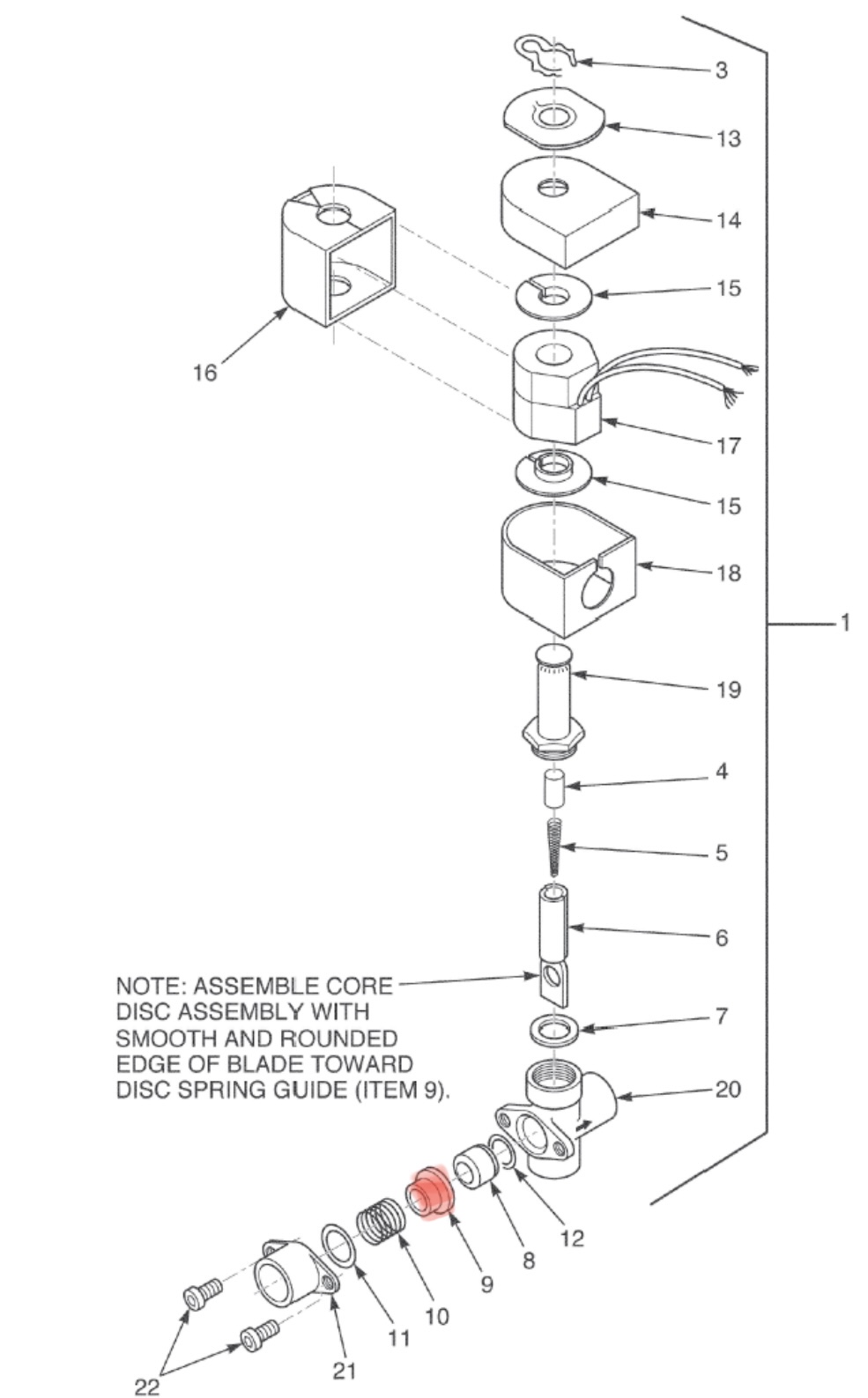 (CS) HENNY PENNY 17115 NYLON GUIDE HAT INSIDE PRESSURE STEAM SOLENOID VALVE HP17115 - Image 2
