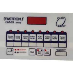 (CS) HENNY PENNY FASTRON EM-99 SMS COMPUTER DISPLAY DECAL STICKER OVERLAY BLUE PANEL