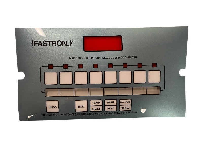 (CS) HENNY PENNY FASTRON COMPUTER FRONT DISPLAY DECAL STICKER OVERLAY METALLIC PANEL