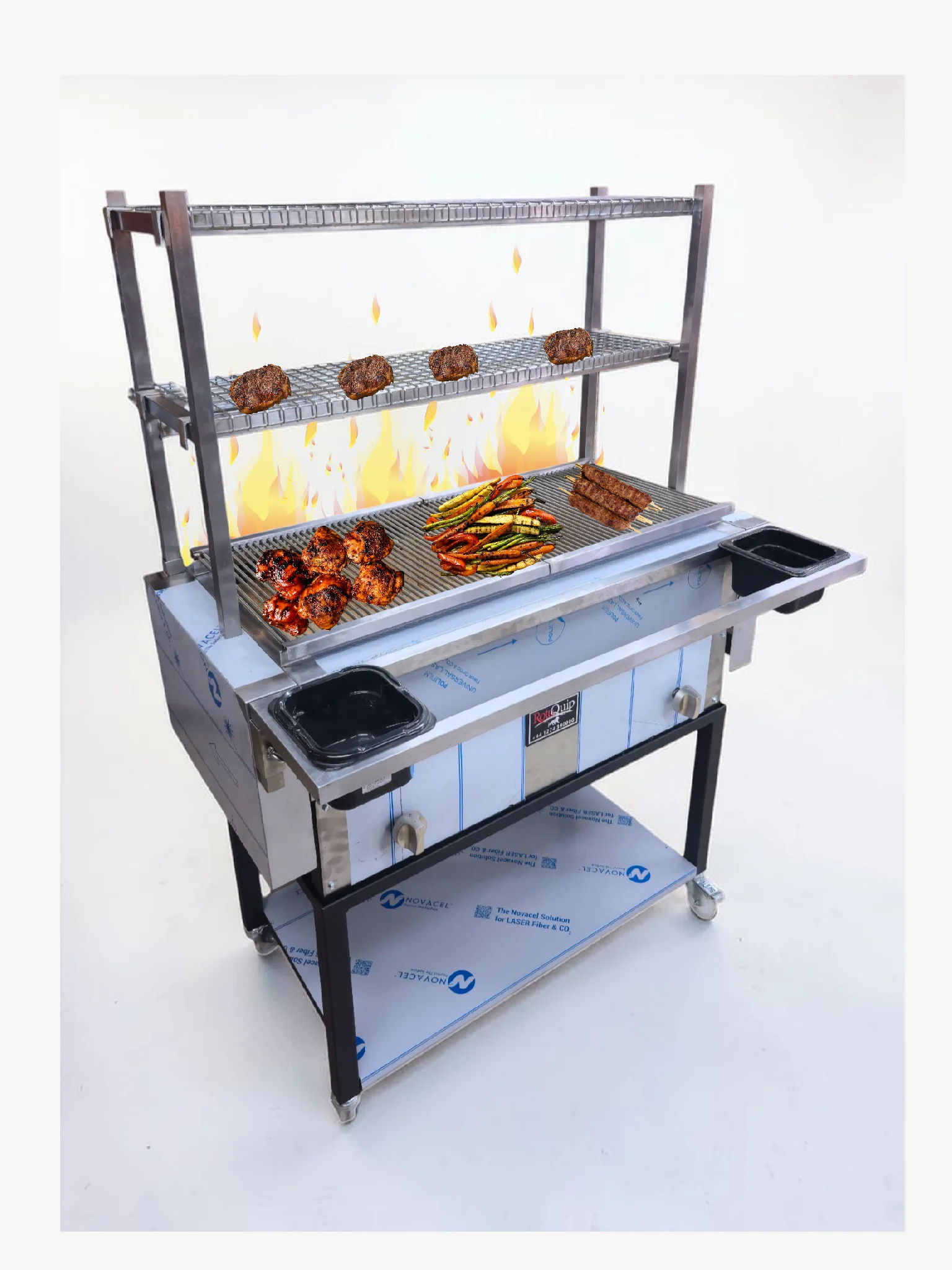 Robata-1M – 100cm Robata Flame Grill With 3 Tier Cooking