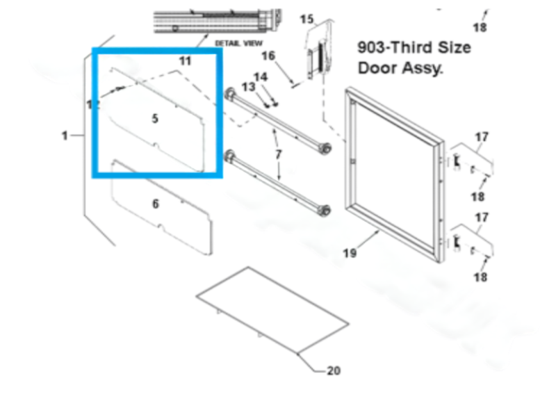 (CS) HENNY PENNY 151982-006 UPPER TOP DOOR FLAP HOLDING CUPBOARD CABINET HHC 903 - Image 4