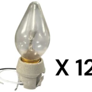 (C.S) 12 X HENNY PENNY CHICKEN DISPLAY CLEAR LIGHT BULB & CERAMIC BULB HOLDER HCW3 HCW5