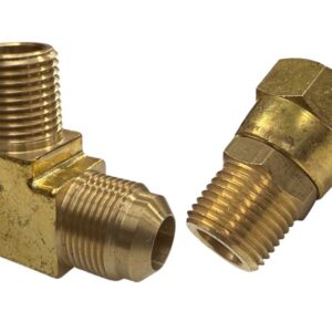 (CS) PITCO BRASS ELBOW AND SWIVEL THREADED NIPPLE FITTING FOR GAS FRYER VALVE
