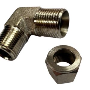(CS) HENNY PENNY MALE ANGLED OIL PUMP MOTOR ELBOW AND NUT FITTING KIT PRESSURE FRYER
