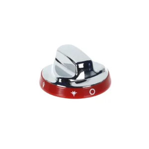 (CS) ANGELO PO 3015731 RED / CHROME CONTROL KNOB FOR HOT PLATE RANGE GAS GRILL ETC