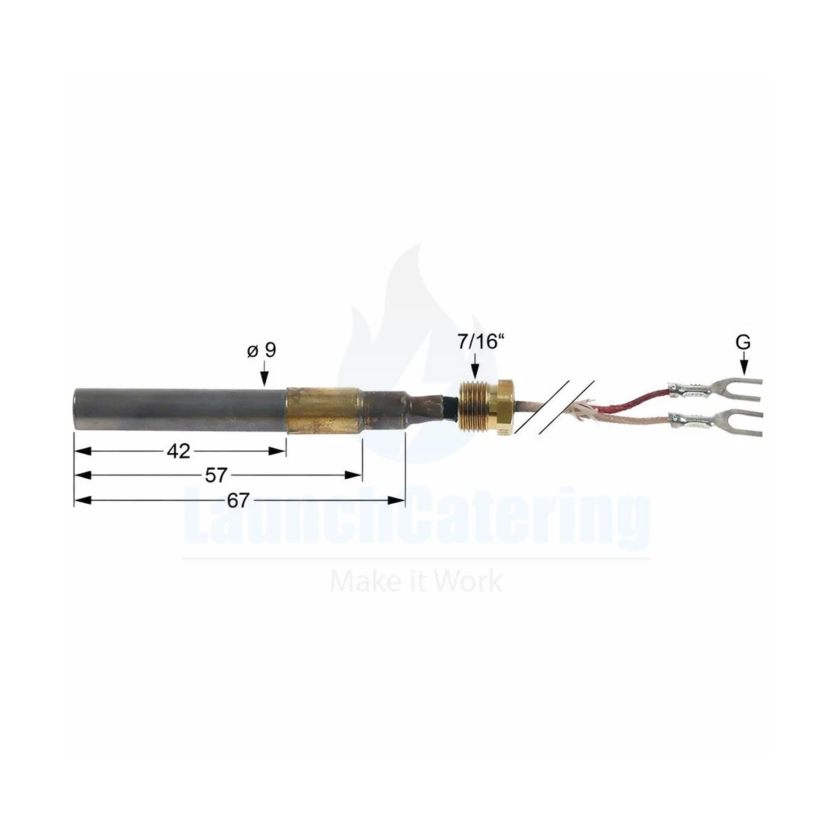 (CS) 018093 BLUE SEAL GAS FRYER TWIN LEAD THERMOPILE / THERMO COUPLER GT45 GT46 MODEL - Image 4